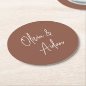 Rust | Moderne handgeschreven bruiloft voor script Ronde Kartonnen Onderzetter (Gebogen)