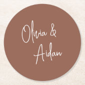 Rust | Moderne handgeschreven bruiloft voor script Ronde Kartonnen Onderzetter (Voorkant)