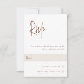 Rust | Moderne handgeschreven bruiloft voor script RSVP Kaartje (Voorkant)