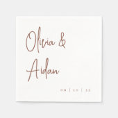 Rust | Moderne handgeschreven bruiloft voor script Servet (Voorkant)