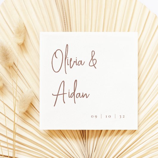 Rust | Moderne handgeschreven bruiloft voor script Servet