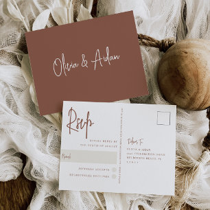 Rust Moderne handgeschreven RSVP-verbinding voor Briefkaart