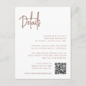 Rust | Moderne script All-in-One Wedding Details Informatiekaartje (Voorkant)