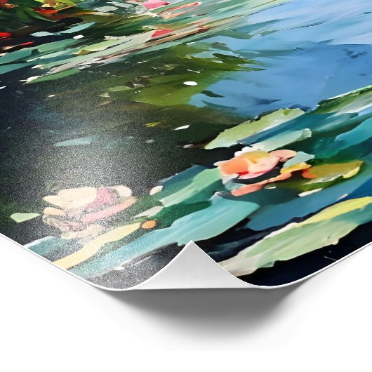 Rust: Monet-geïnspireerde waterlelie Foto Afdruk (Hoek)