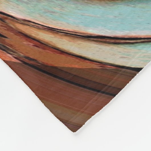 Rust N Blauw Abstracte Art Fleece Deken (Hoek)