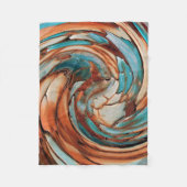Rust N Blauw Abstracte Art Fleece Deken (Voorkant)