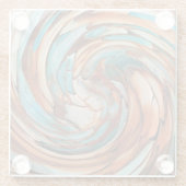 Rust N Blauw Abstracte Kunst Glazen Onderzetter (Achterkant)