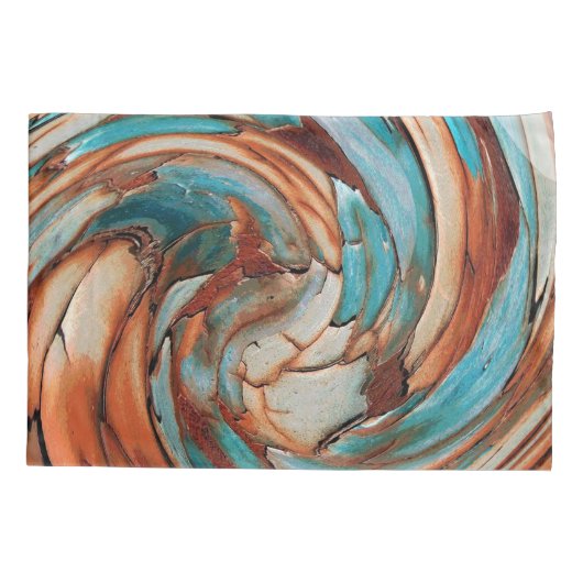 Rust N Blauw Abstracte Kunst Kussen Hoesje Kussensloop (Achterkant-Links)