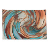 Rust N Blauw Abstracte Kunst Kussen Hoesje Kussensloop (Achterkant-Rechts)