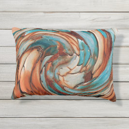 Rust N Blauw Abstracte Kunst OUTDOOR Sierkussen Buitenkussen