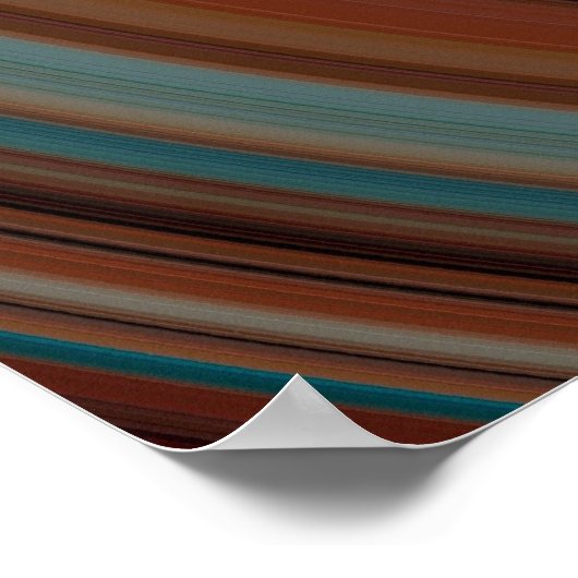 Rust N Blauwgroen Abstract Swirls Canvas Poster (Hoek)