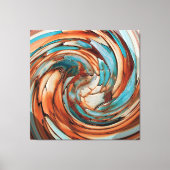 Rust N Blauwgroen Abstracte Dolfijn vs Eagle Canva Canvas Afdruk (Voorkant)