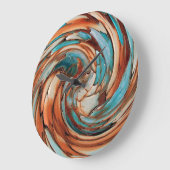 Rust N Blue Abstract Art Wall klok (Hoek)