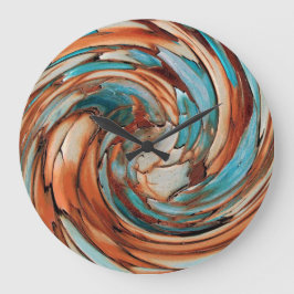 Rust N Blue Abstract Art Wall klok