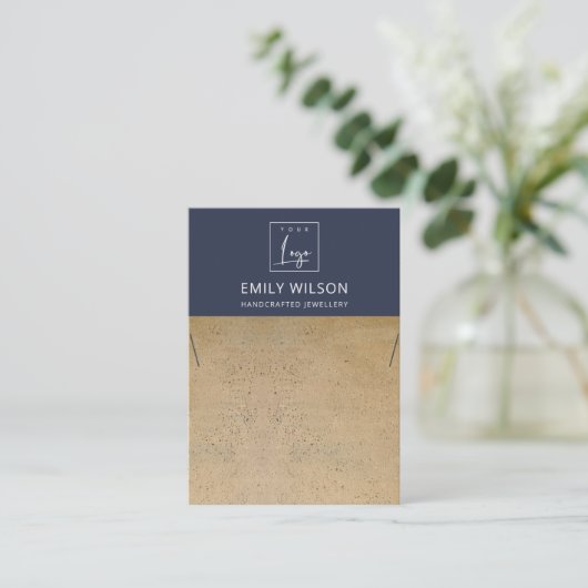 RUST NAVY TERRACOTTA TEXTURE LOGO DISPLAY VISITEKAARTJE (Staand voorkant)