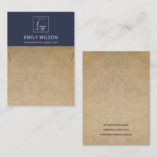 RUST NAVY TERRACOTTA TEXTURE LOGO DISPLAY VISITEKAARTJE (Voorkant / Achterkant)