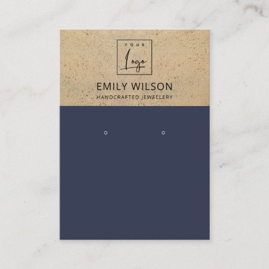 RUST NAVY TERRACOTTA TEXTURE LOGO EARING DISPLAY VISITEKAARTJE (Voorkant)