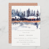Rust Navy Winter Pine Forest Snow Vow Renewal Kaart (Voorkant / Achterkant)