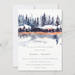 Rust Navy Winter Pine Forest Snow Vow Renewal Kaart