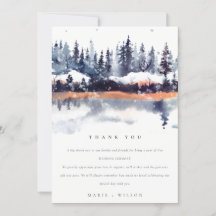 Rust Navy Winter Pine Forest Snow Wedding