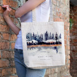 Rust Navy Winter Pine Forest Snow Wedding Tote Bag<br><div class="desc">Neem contact met mij op via yellowfebstudio@gmail.com voor meer aanpassingen of andere overeenkomende objecten.</div>