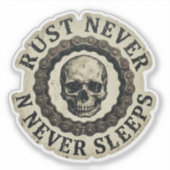 Rust Never Sleeps Fietsketting Sticker (Voorkant)
