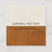 RUST OCHRE CERAMIC POTTERY GLAZED SPECKLED TEXTURE VIERKANTE VISITEKAARTJE (Voorkant)