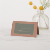 Rust Olive Green Wedding Bride Groom Heart Plaatskaartje (Voorkant)