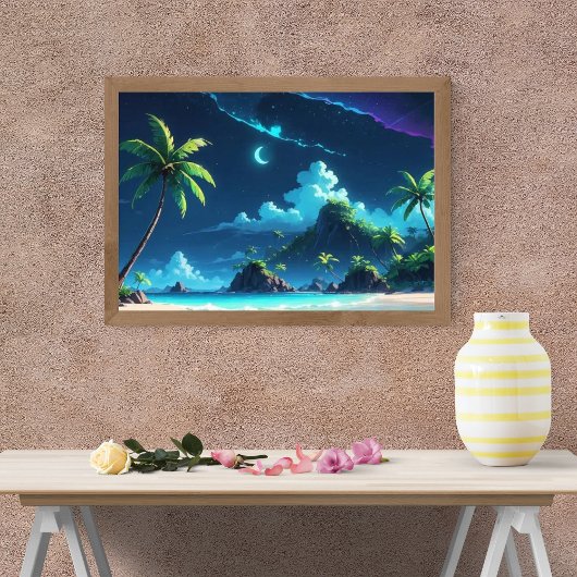 Rust onder de maanverlichte hemel foto afdruk