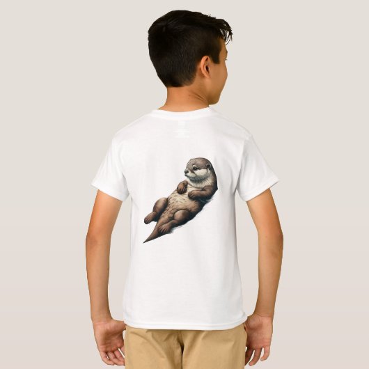 Rust & Ontspanning: Otter onderweg T-shirt (Achterkant volledig)