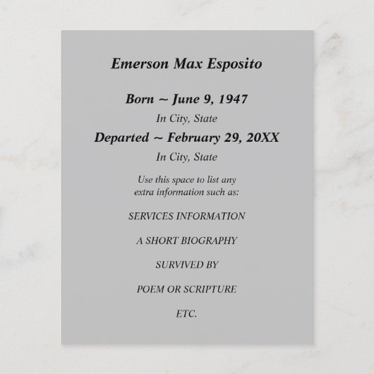 rust op de begrafenisdienst (Achterkant)