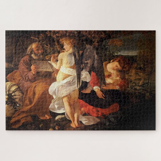 Rust op de vlucht naar Egypte (1597) - Caravaggio Legpuzzel (Horizontaal)
