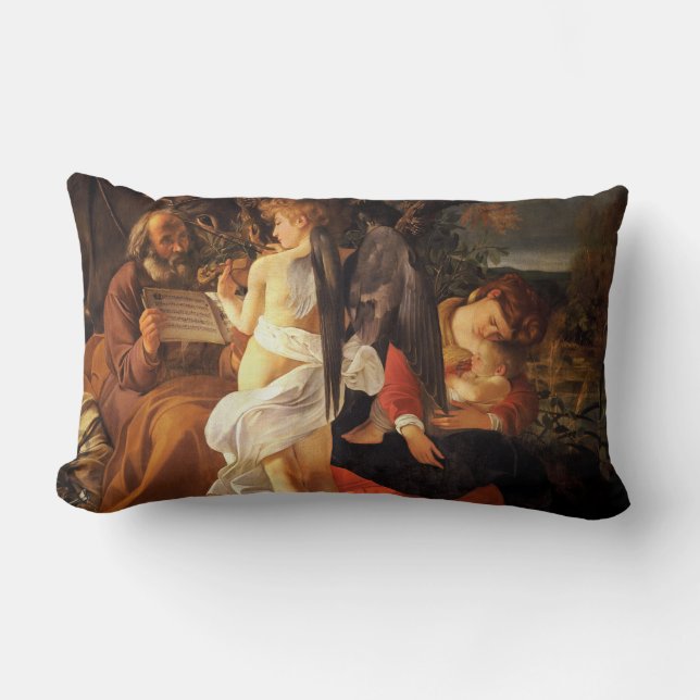 Rust op de vlucht naar Egypte (Caravaggio) Kussen (Voorkant)