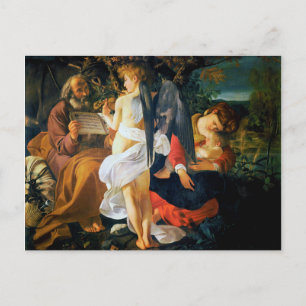 Rust op de vlucht naar Egypte door Caravaggio (159 Briefkaart