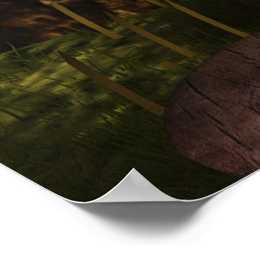 Rust op een stump DAZ Studio Digitale Kunst Poster (Hoek)