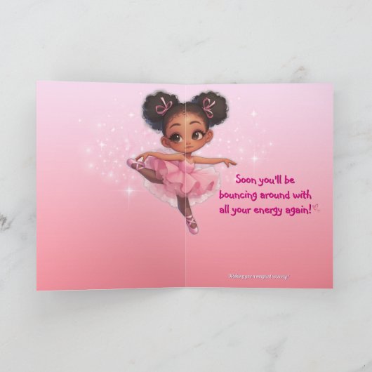 Rust op Little One Ballerina Magical Get Well Kaart (Binnen)