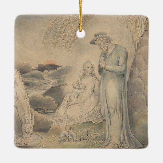 Rust op vlucht naar Egypte Keramisch Ornament (Achterkant)