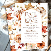 Rust Orang Herfst in Liefde Bloemen Pompoen Baby s Kaart