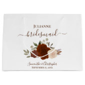 Rust Orange Boho Roses Wedding Bridesmaid Groot Cadeauzakje (Voorkant)