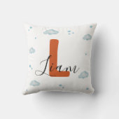 Rust Orange Dinosaur Nursery Pillow Cute Pterodact Kussen (Achterkant)