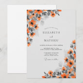 Rust Orange Elegant Autumnal Wedding Kaart (Voorkant / Achterkant)