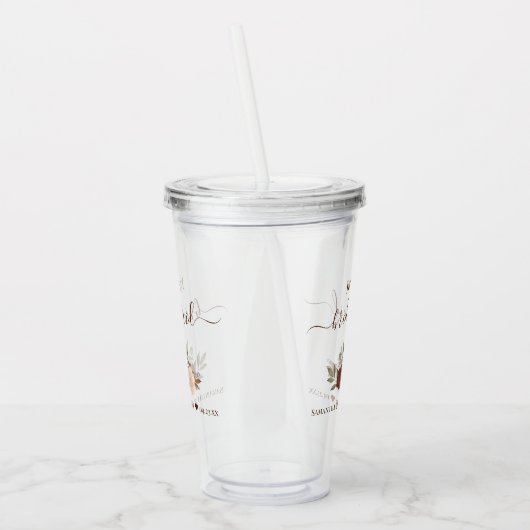 Rust Orange Roses Elegant Bridesmaid Wedding Acryl Drinkbeker (Links)