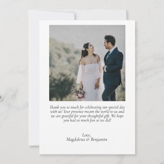 Rust Orange Sage Green Blush Flowers Wedding Photo Bedankkaart (Achterkant)