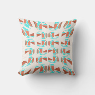 Rust Oranje Aqua Tan Small Piecks Concave Design Kussen