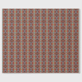 Rust Oranje Aqua Turquoise Dark Brown Mosaic Art Cadeaupapier (Vlak)