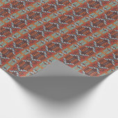 Rust Oranje Aqua Turquoise Dark Brown Mosaic Art Cadeaupapier (Hoek)