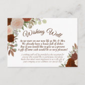 Rust Oranje Boho Floral Wedding Goed Informatiekaartje (Voorkant)