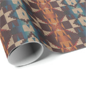 Rust Oranje donkerbruin Rode Blauwgroen blauwe moz Cadeaupapier (Rol Hoek)