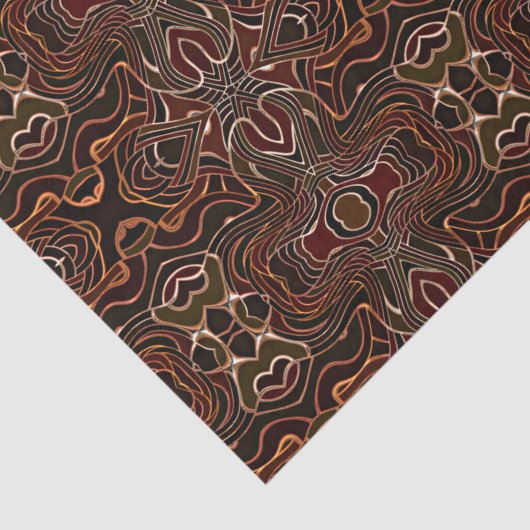 Rust Oranje donkerbruin rood zwart wit mozaïekart Tissuepapier