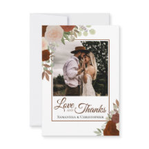 Rust Oranje en koraal Roos Love & Bedankt Wedding